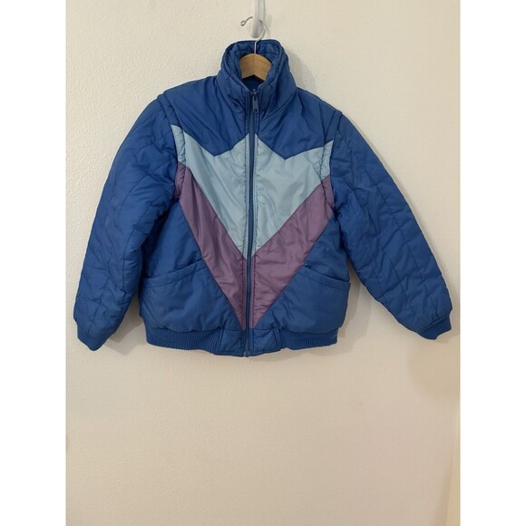 Scoop Blue, Purple, White Reversible Puffer Jacket - Picture 1 of 10
